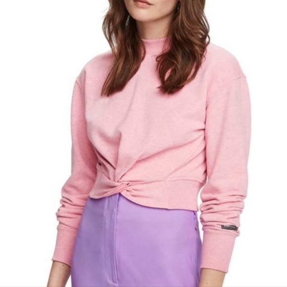 Scotch & Soda Pink Cropped Sweatshirt - Size L - Picture 15 of 16